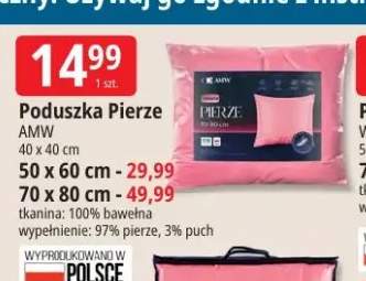 Poduszka Pierze AMW 40x40 cm +2 warianty