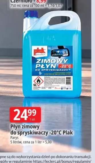 Płyn zimowy do spryskiwaczy -20°C Plak
