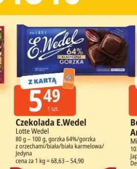 Czekolada E.Wedel gorzka 64% +4 warianty