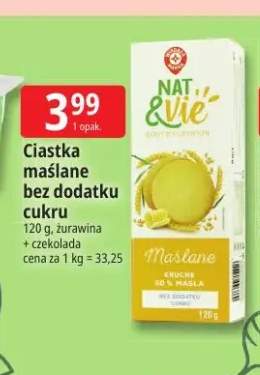 Ciastka maślane bez dodatku cukru żurawina + czekolada Nat & Vie