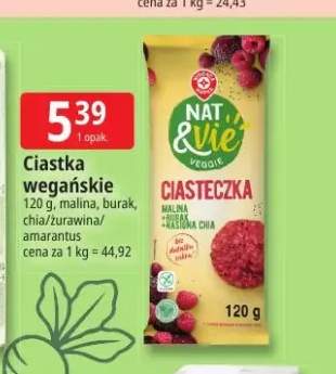 Ciastka wegańskie malina burak chia Nat & Vie +2 warianty