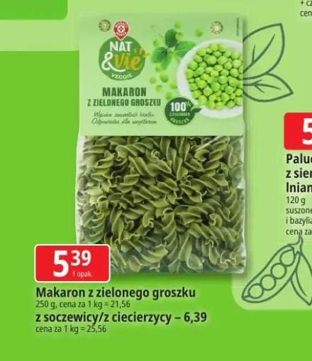 Makaron z zielonego groszku Nat & Vie +2 warianty