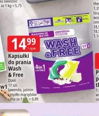 Kapsułki do prania Wash & Free lawenda jaśmin i mydło marsylskie