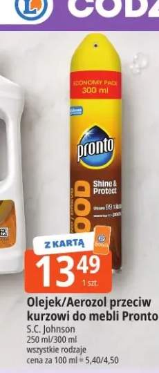 Olejek przeciw kurzowi do mebli Pronto +1 wariant