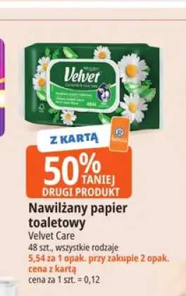 Nawilżany papier toaletowy Velvet