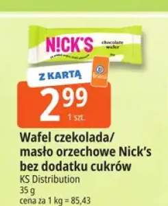 Wafel czekolada Nick's bez dodatku cukrów +1 wariant