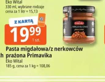 Pasta migdałowa prażona Primavika +1 wariant