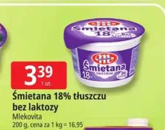 Śmietana bez laktozy Mlekovita 18%