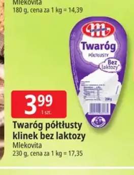 Twaróg półtłusty klinek bez laktozy Mlekovita