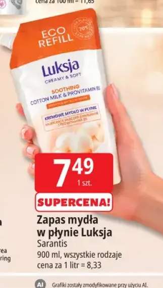 Zapas mydła w płynie Luksja