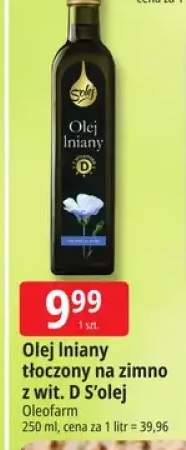 Olej lniany tłoczony na zimno z wit. D S'olej