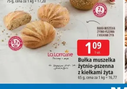 Bułka muszelka żytnio-pszenna z kiełkami żyta La Lorraine
