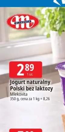 Jogurt naturalny polski bez laktozy Mlekovita