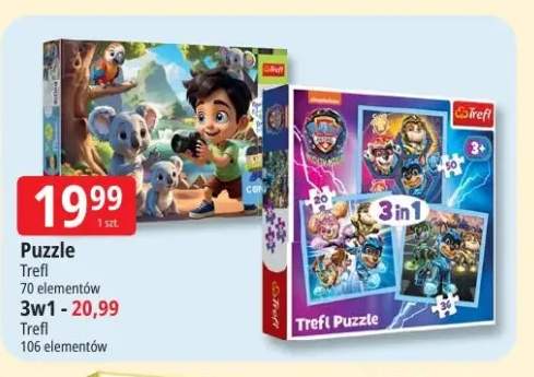 Puzzle 3w1 106 elementów Trefl +1 wariant