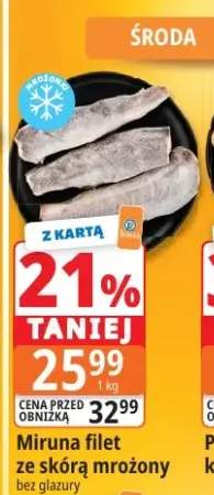 Miruna filet ze skórą mrożony bez glazury