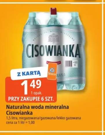 Woda mineralna niegazowana Naturalna woda Cisowianka +2 warianty