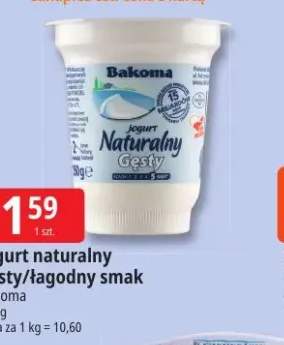 Jogurt naturalny gęsty Bakoma +1 wariant