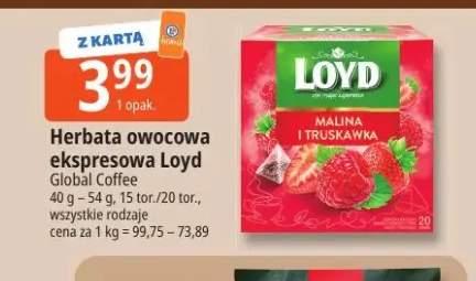 Herbata owocowa ekspresowa Loyd