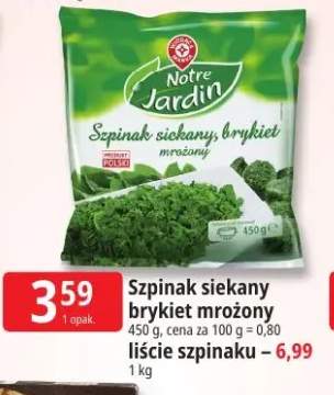Szpinak siekany brykiet mrożony Notre Jardin +1 wariant