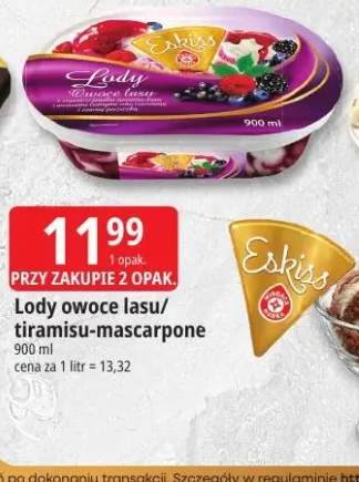 Lody tiramisu-mascarpone Eskiss +1 wariant