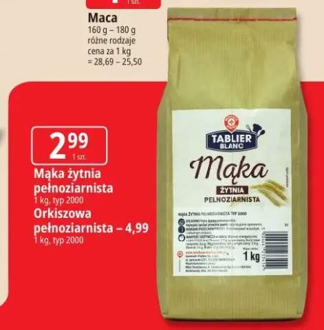 Mąka orkiszowa pełnoziarnista Tablier Blanc +1 wariant