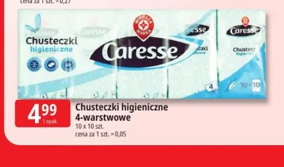 Chusteczki higieniczne 4-warstwowe 10-pak Caresse