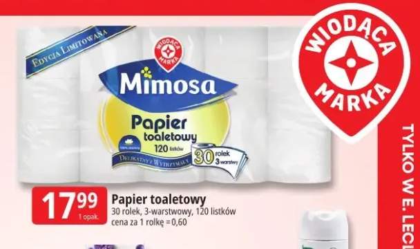 Papier toaletowy 3-warstwowy 120 listków Mimosa 30-pak
