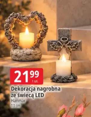 Dekoracja nagrobna ze świecą LED Hanmar 13 cm