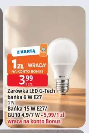 Żarówka LED G-Tech bańka 6W E27 Gtv +2 warianty
