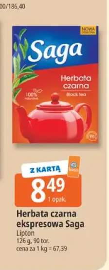 Herbata czarna ekspresowa Saga