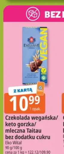 Czekolada wegańska bez dodatku cukru Taitau +2 warianty