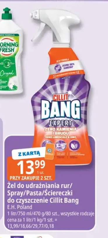 Żel do udrażniania rur/Spray/Pasta/Ściereczki do czyszczenie Cillit Bang