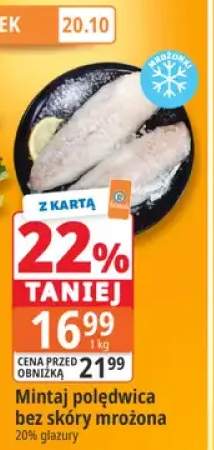 Mintaj polędwica bez skóry mrożona